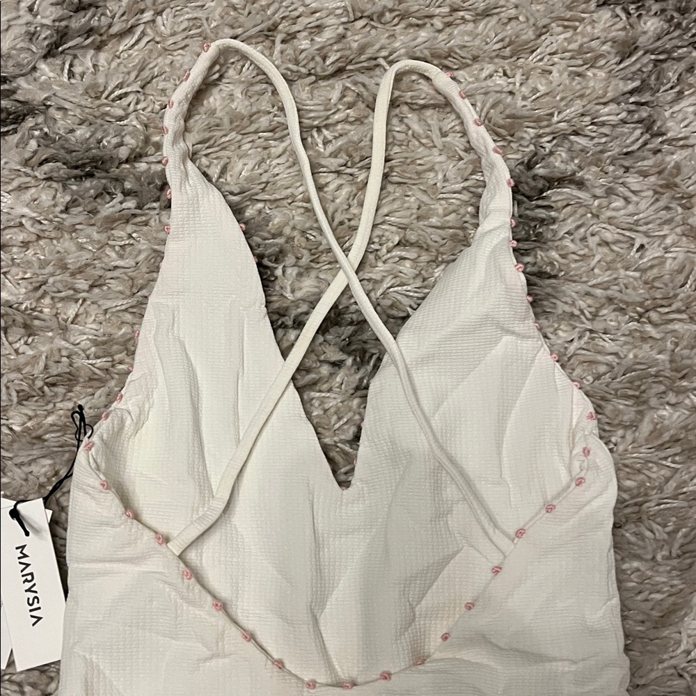 Marysia one piece bathing suit. Cream. Pink. Coconut. Lemonade. Womens size xs. - Picture 3 of 6